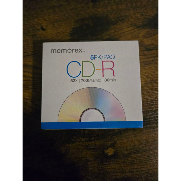 Memorex CD-R 5PK‎ 700MB/Mo 80min - Picture 1 of 6
